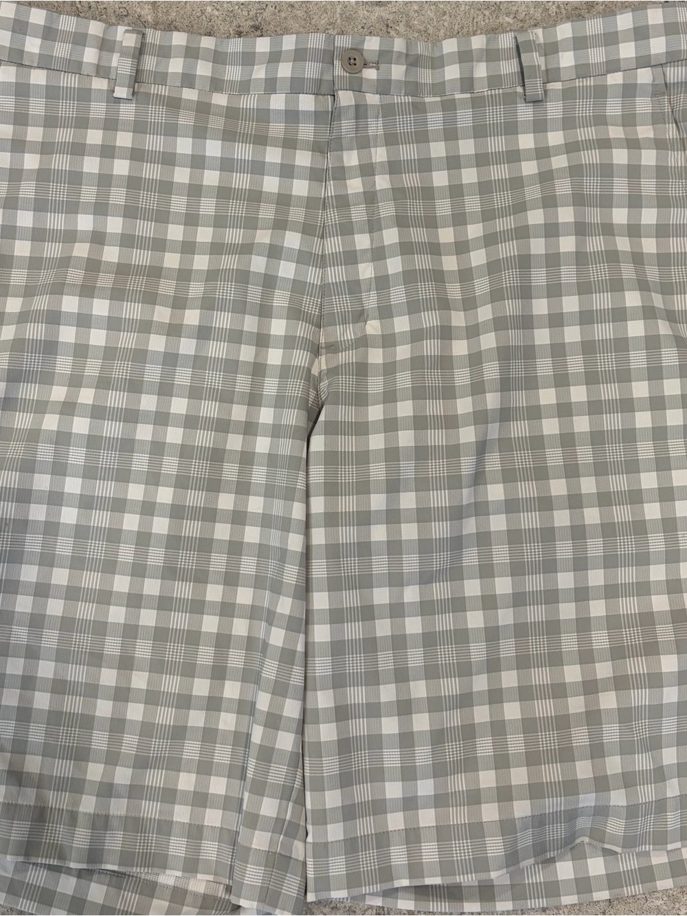 Nike Golf Dri-Fit Gray and White Plaid Shorts-38 Waist